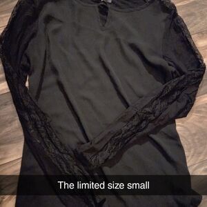 The Limited Black Lace Sleeve Long Sleeve Top